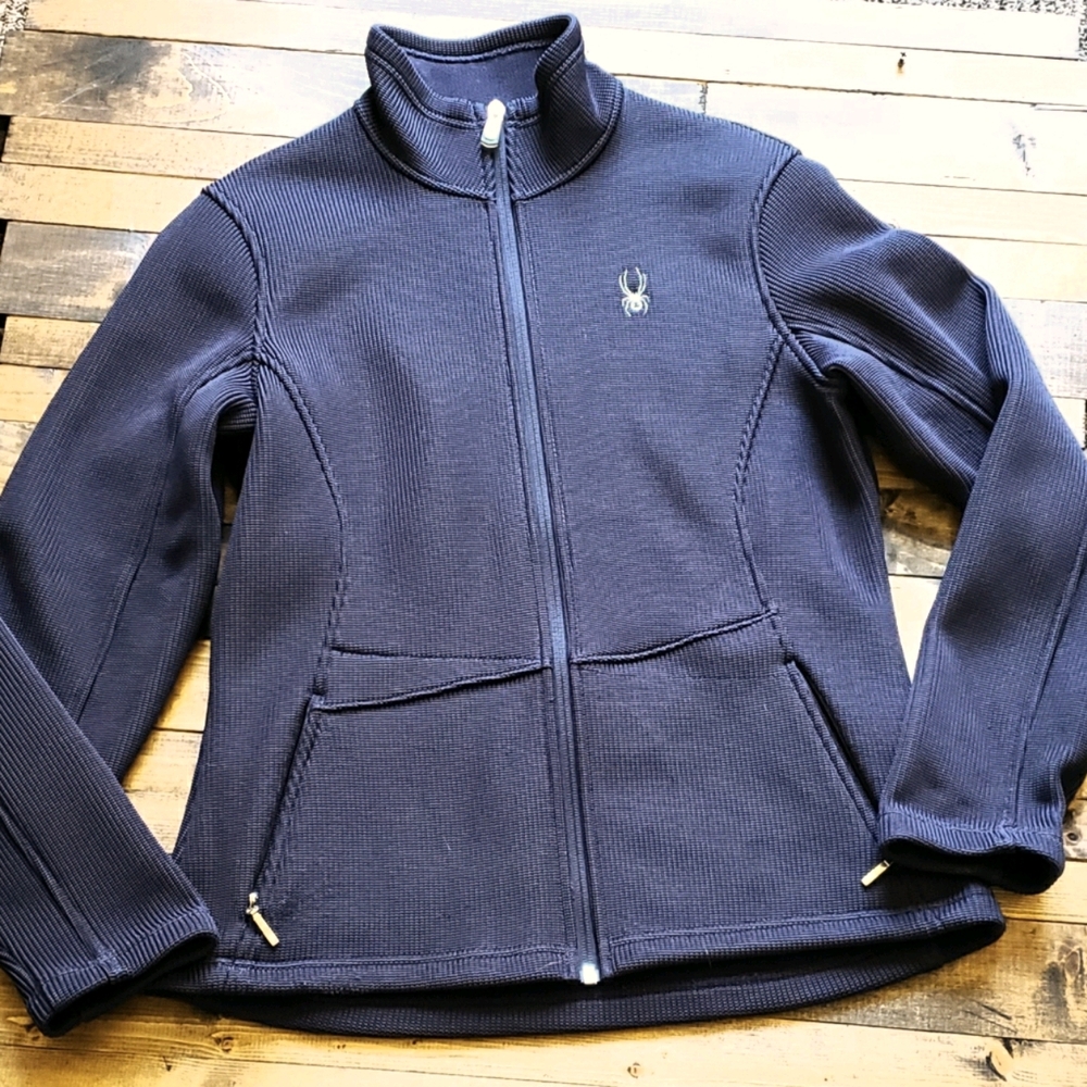 Spyder Zip Up Sweater Jacket Navy Blue
